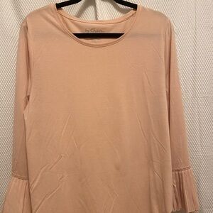 Chico's Soft Pink Blouse with Ruffle Sleeves
